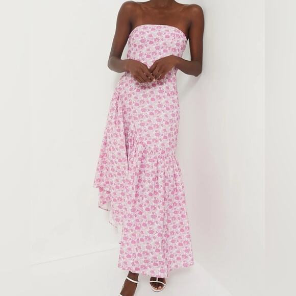 HYACINTH HOUSE. Pink and White Floral Ruffle Hem Camellia Dress XXL NWOT - Picture 2 of 8